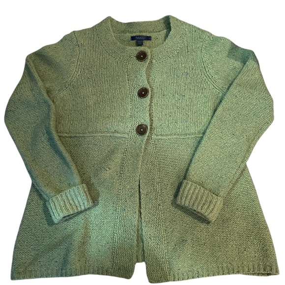Boden Green Button-Up Wool Angora Knit Cardigan Size Large - Picture 1 of 6